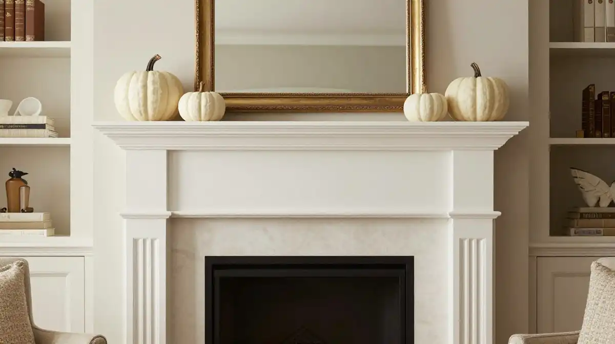  Incorporate Neutral Fall Colors for an Elegant Fireplace Display