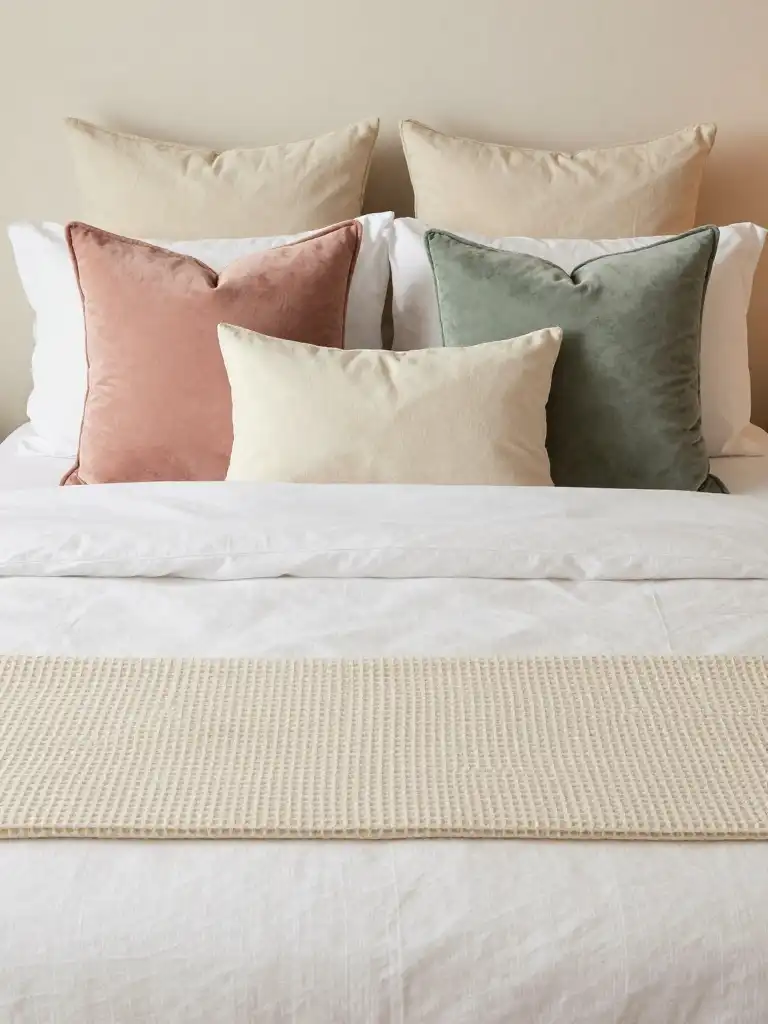 Layered Bedding and Throw Pillows to Boost Bedroom Comfort