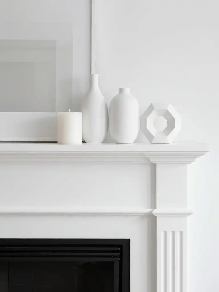 Modern Minimalist Winter Mantel Decor Inspiration