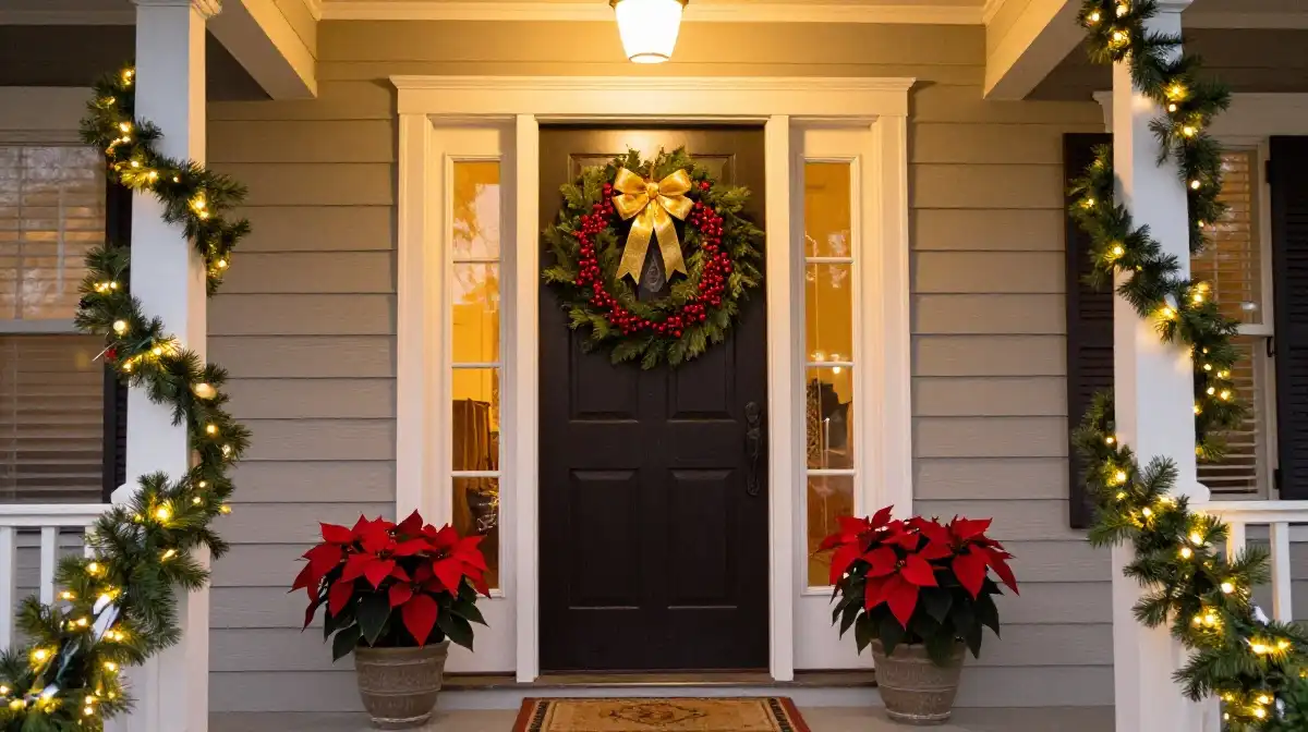  Outdoor Christmas Wreath and Garland Decoration Ideas