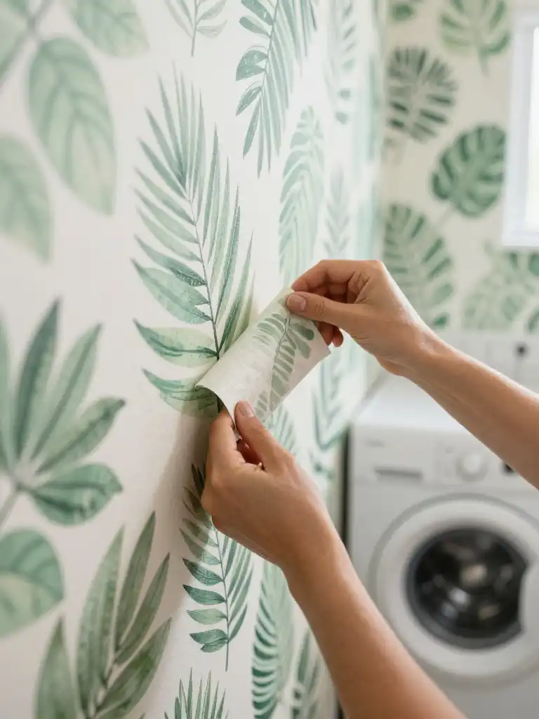 Peel and Stick Wallpaper Ideas for Laundry Rooms