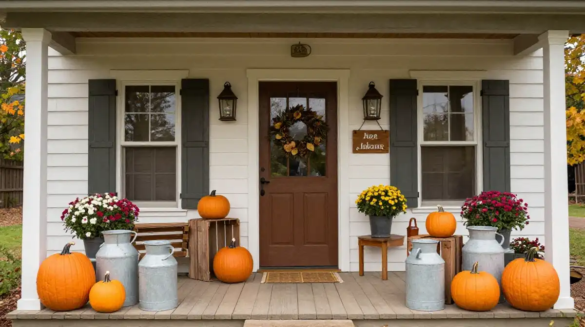 Rustic Farmhouse Fall Front Porch Decor Ideas