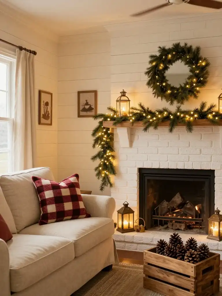 Rustic and Farmhouse Christmas Living Room Ideas