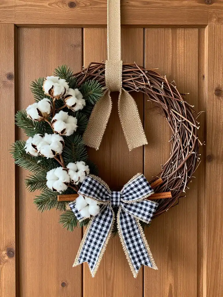 Rustic and Farmhouse Christmas Wreath Ideas