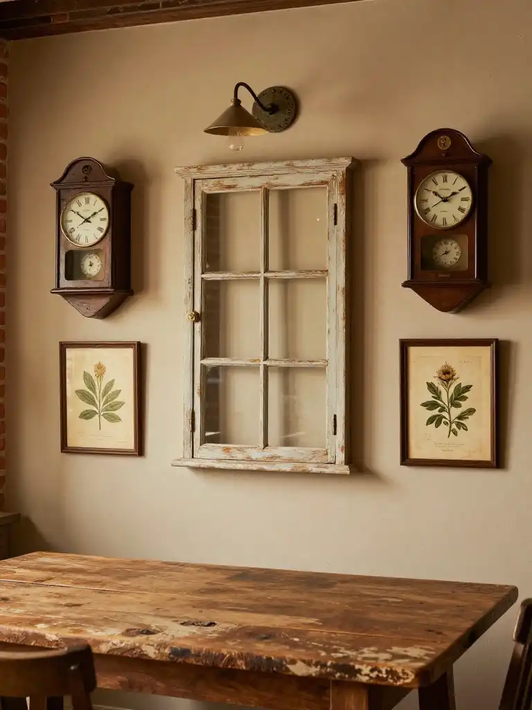 Rustic and Vintage Wall Decor Ideas for Dining Areas
