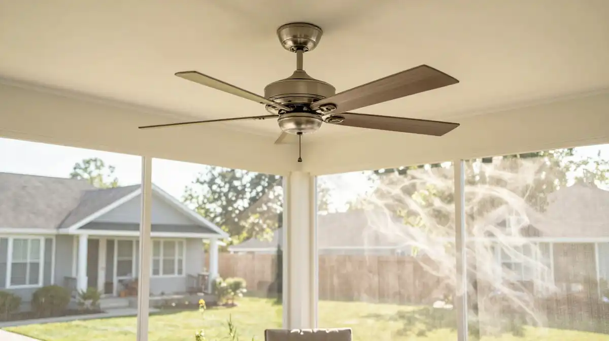 Screened In Back Porch Ideas With Ceiling Fans and Ventilation