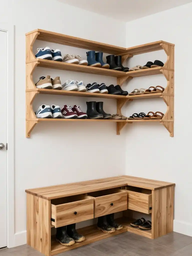 Shoe Storage Solutions for a Compact Mudroom