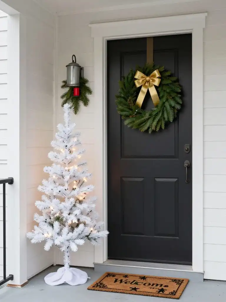 Simple Front Porch Christmas Decor Ideas for Small Spaces
