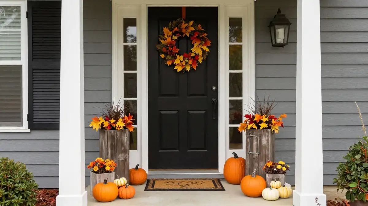 Small Front Porch Fall Decor Ideas That Maximize Space