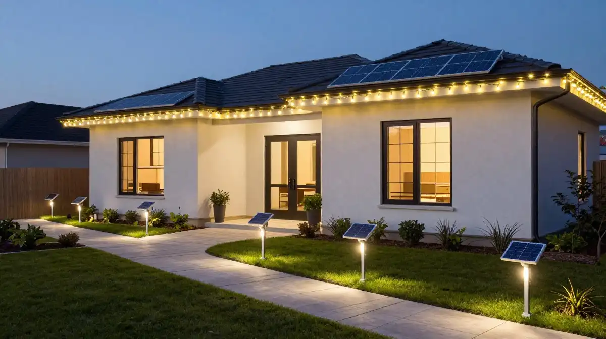 Solar-Powered Outdoor Christmas Decorations for Energy Saving