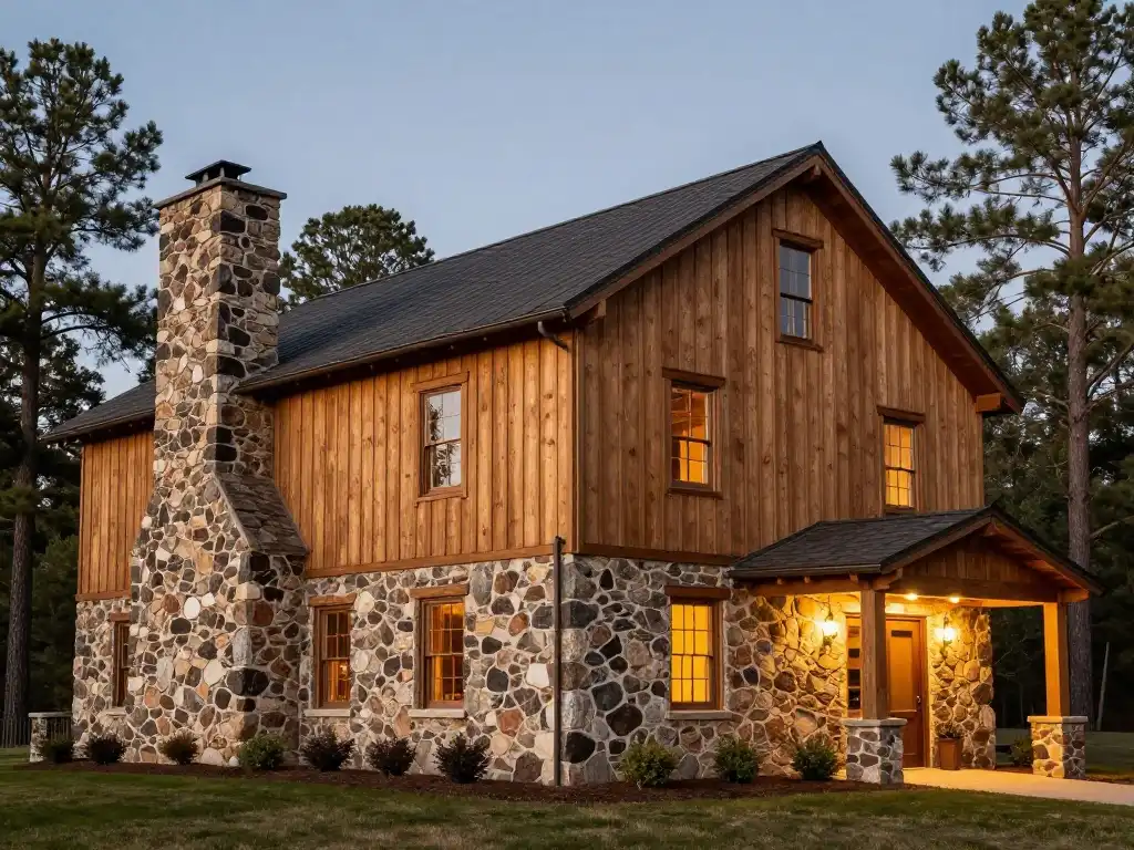 Stone and Wood Farmhouse Exterior Combinations That Wow