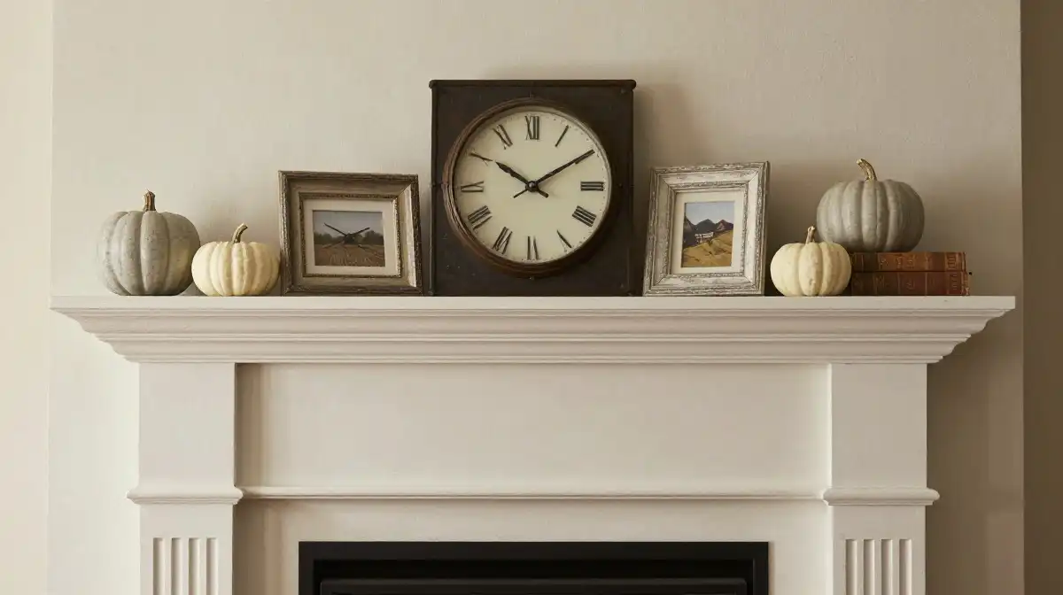  Style a Farmhouse Fall Mantel with Vintage Decor Pieces