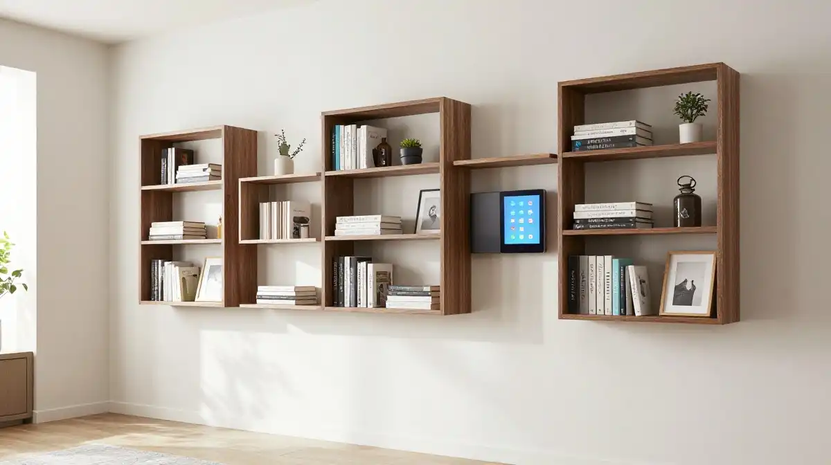 Using Wall-Mounted Shelves to Save Floor Space