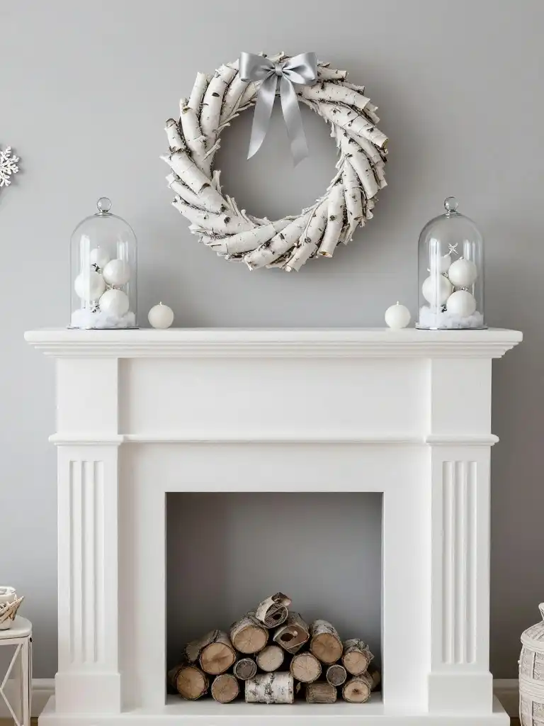 Winter Mantel Ideas With Neutral and White Tones