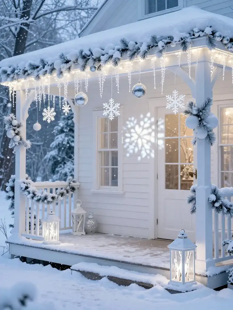 Winter Wonderland Front Porch Decoration Theme