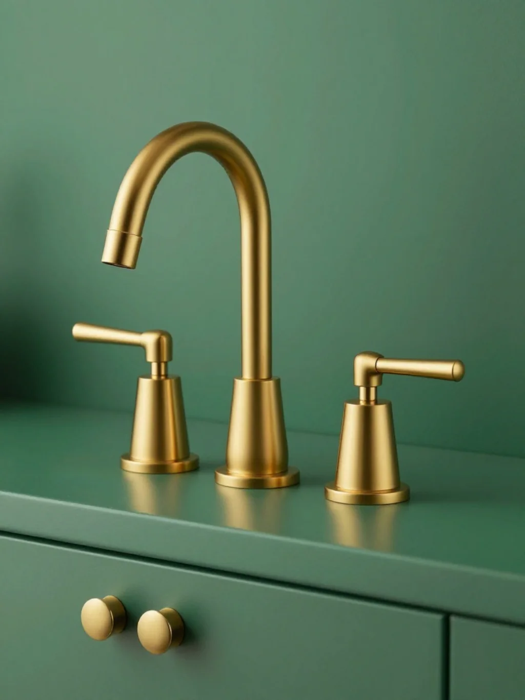 Green and Gold Bathroom Fixtures for Elegance