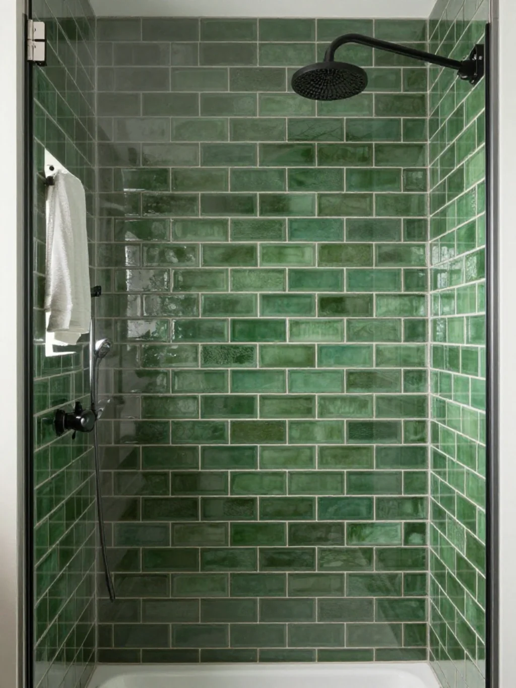 Green Subway Tile Bathroom Designs