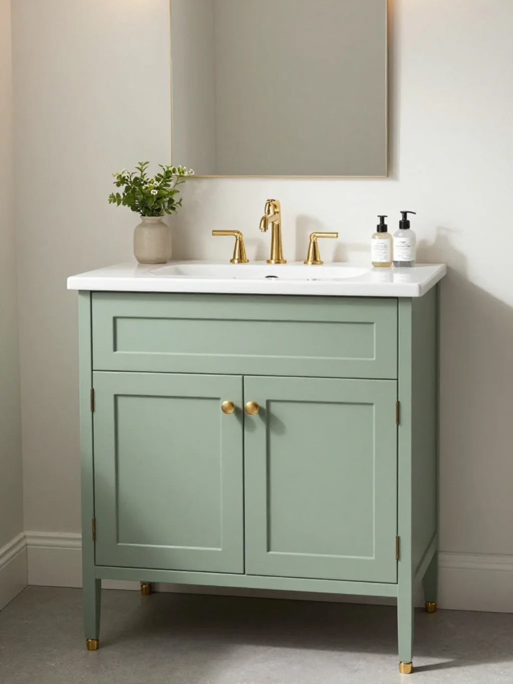 Green Bathroom Vanity Cabinet Inspiration