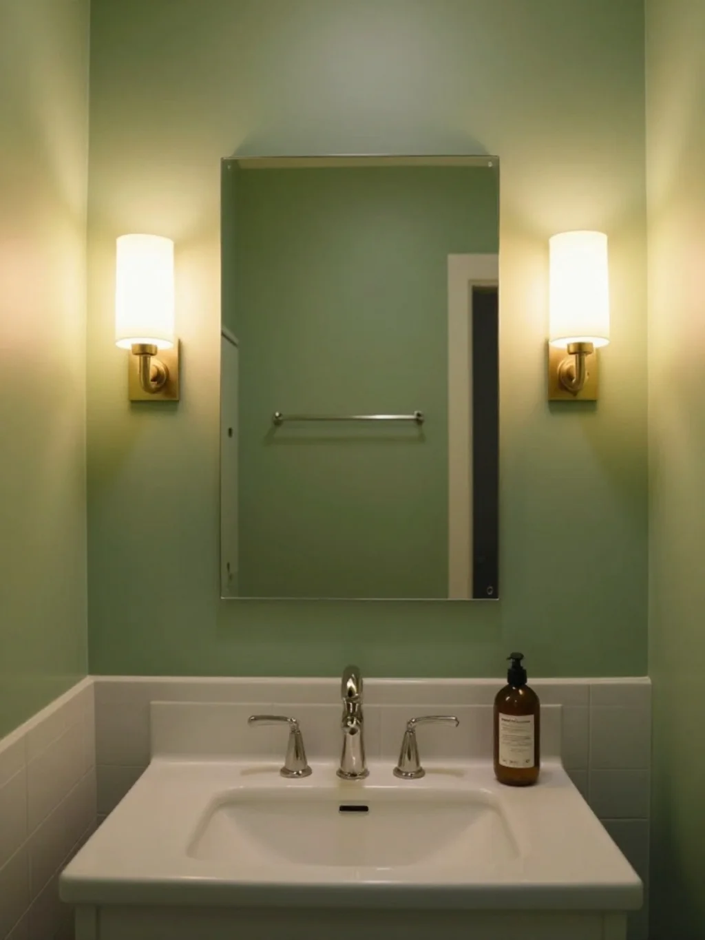 Green Bathroom Lighting Ideas for Ambience
