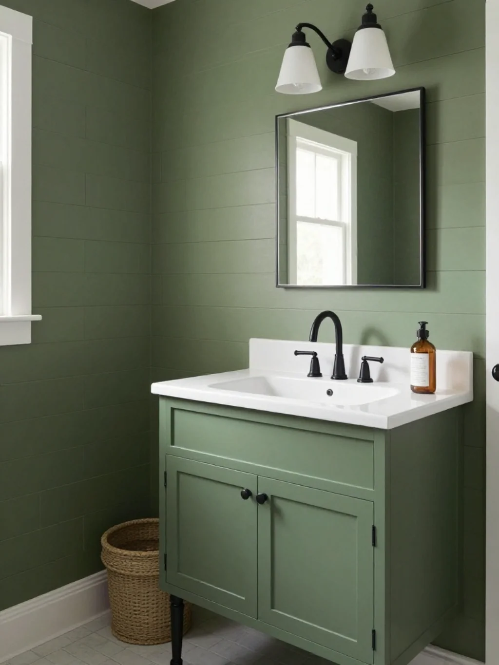Green Bathroom Ideas for Farmhouse Style