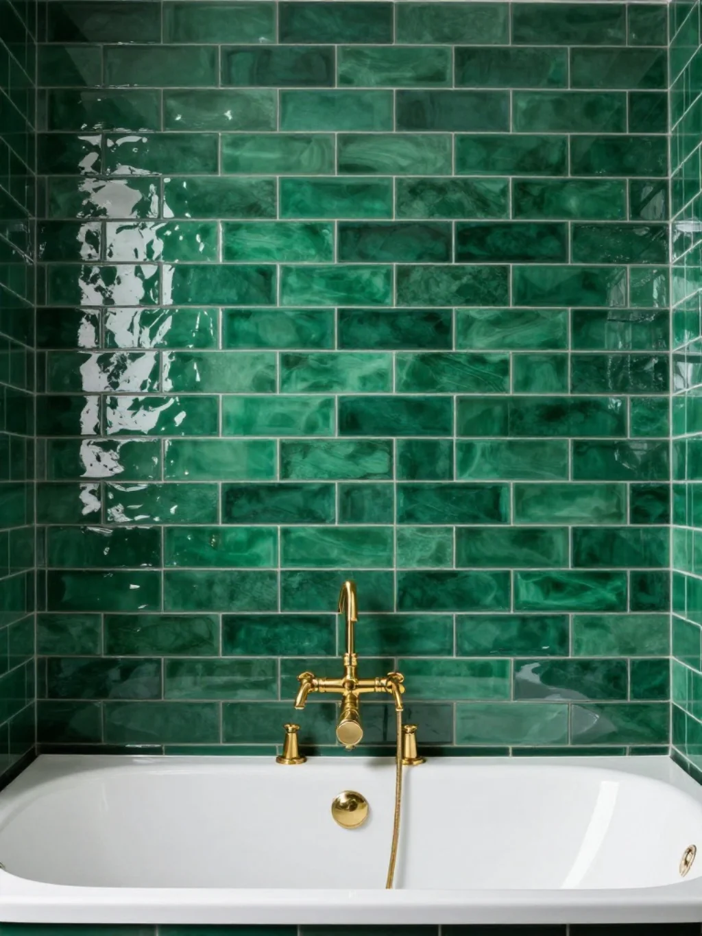 3. Emerald Green Bathroom Tiles for a Luxurious Look