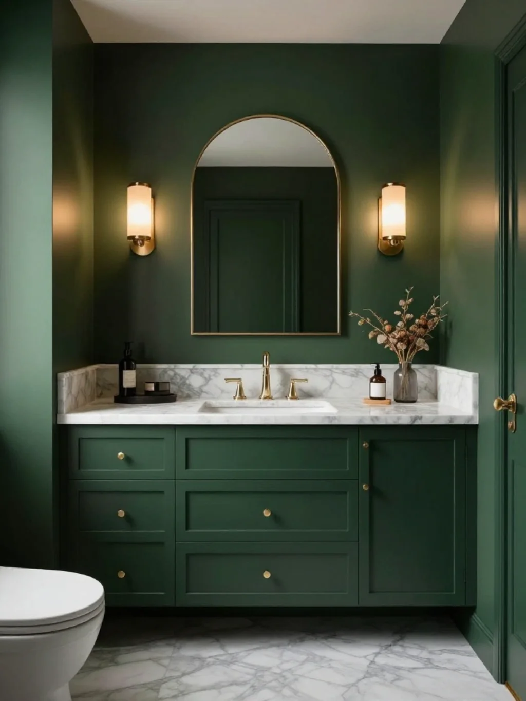 Dark Green Bathroom Ideas for Drama and Depth