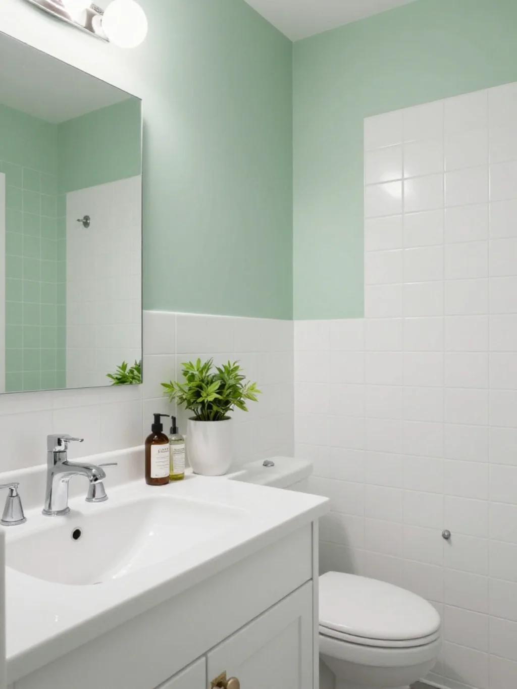 Green and White Bathroom Combinations