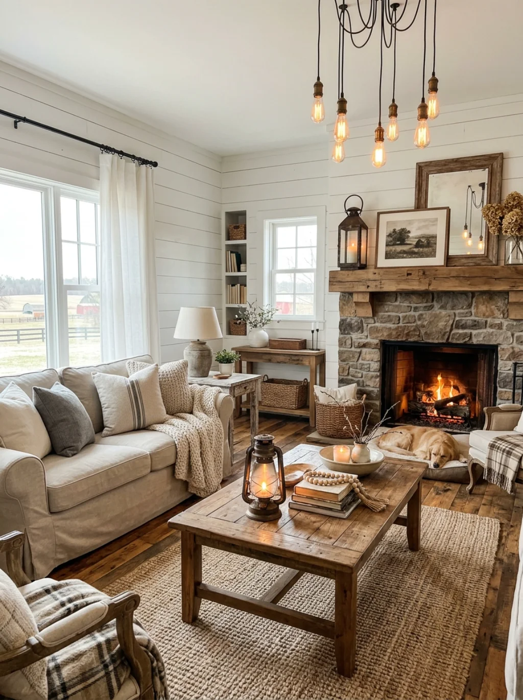 Add Rustic and Farmhouse Touches to Your Family Room
