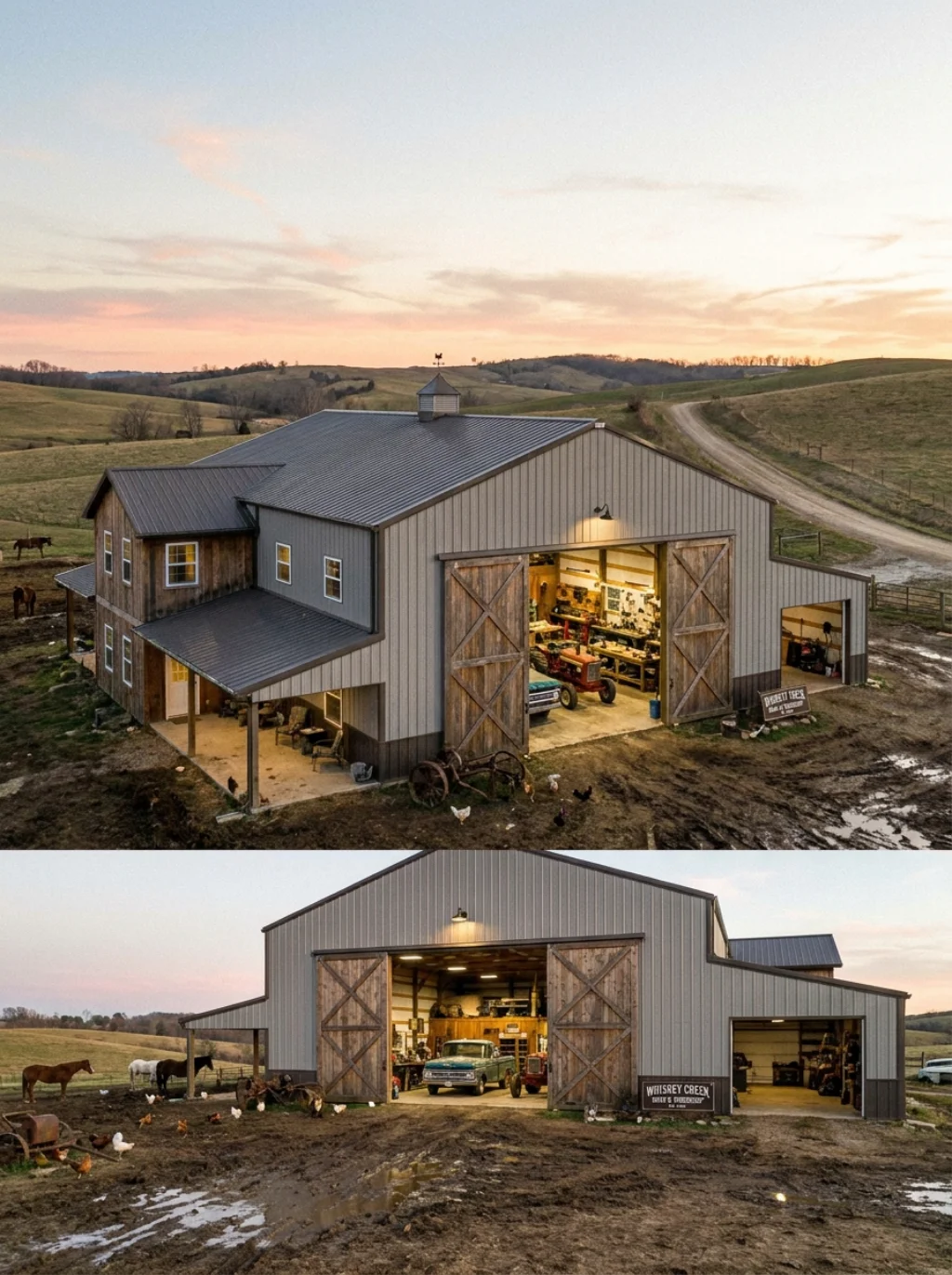 Barndominium Ideas with Attached Shop or Garage