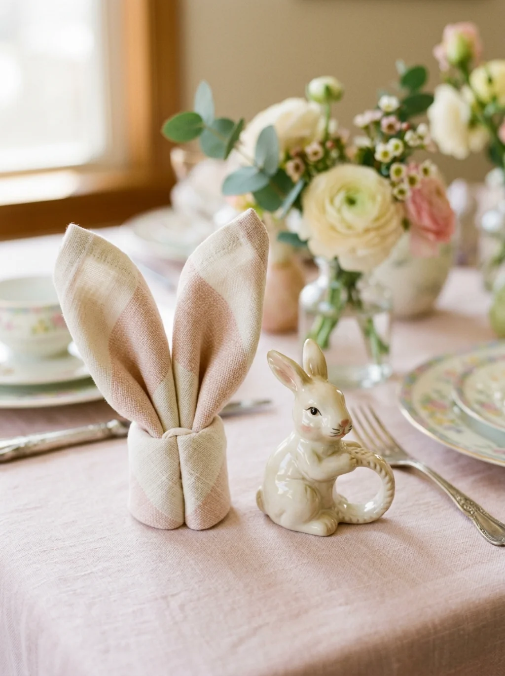 Bunny-Themed Table Decor: Napkins, Napkin Rings & More