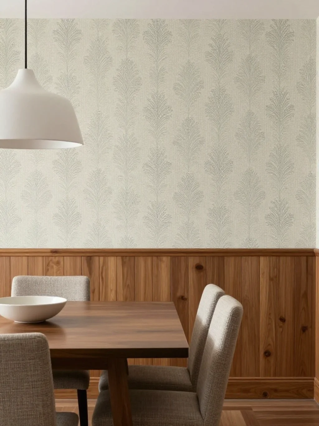 Combining Wallpaper with Wood Paneling