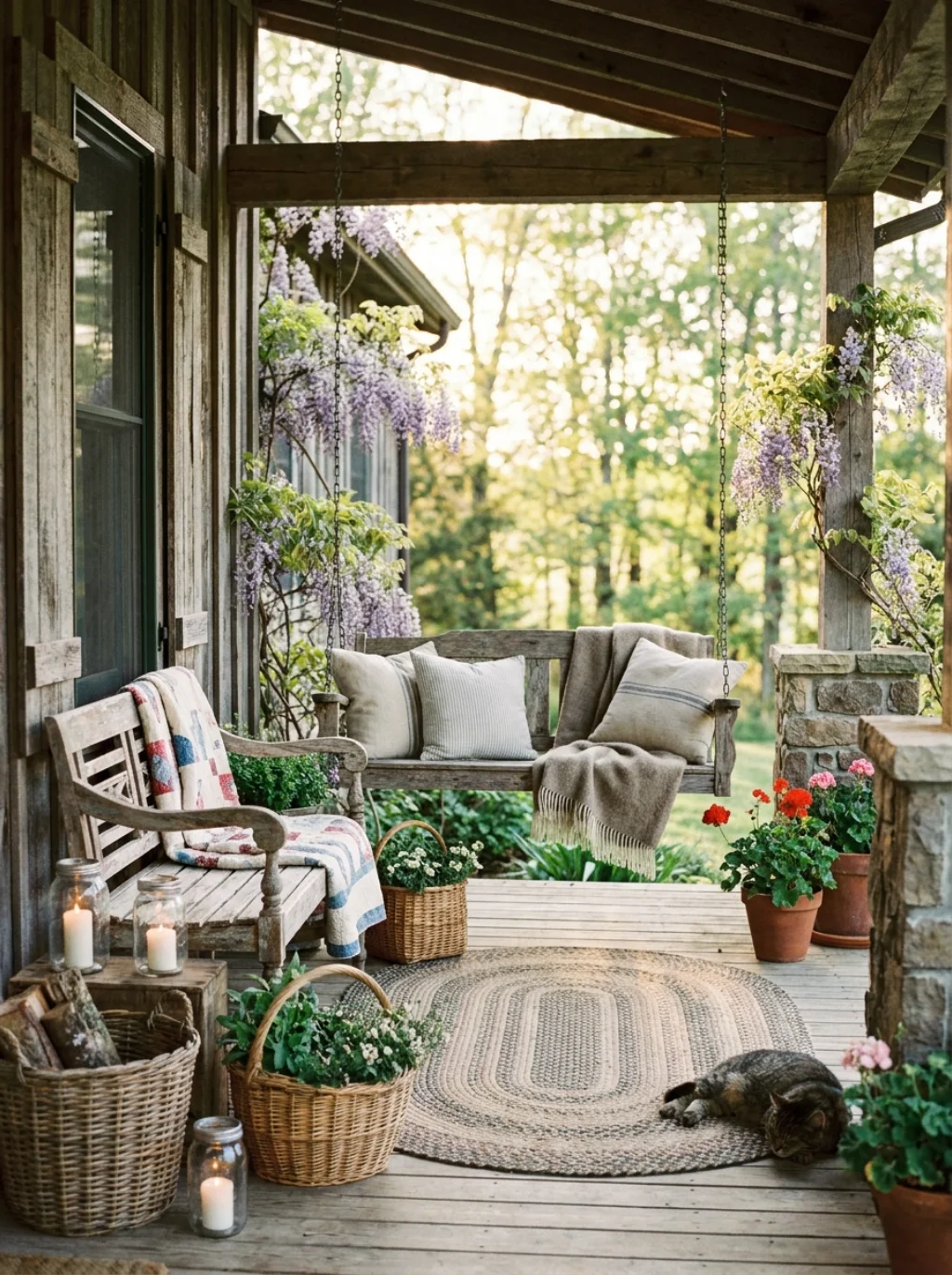 Cozy Farmhouse Back Porch Ideas