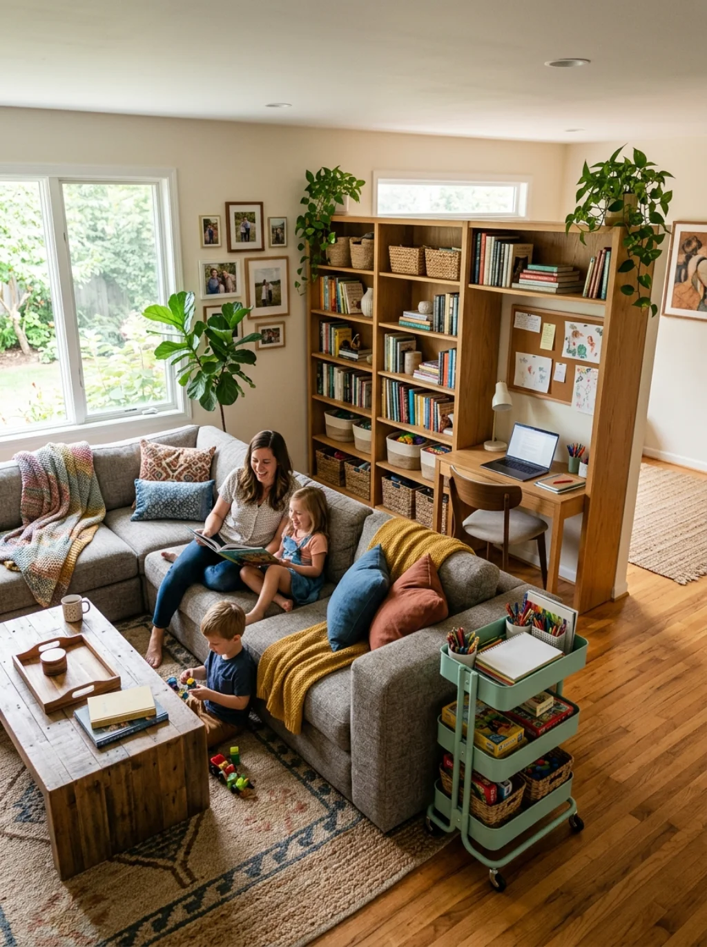 Create a Multi-Purpose Family Room for Work and Play