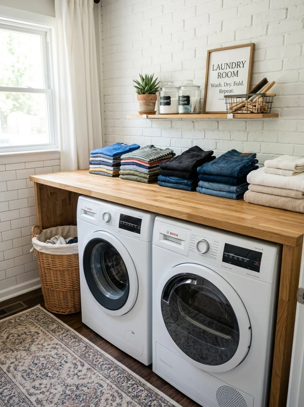 Creating a Folding Station in Your Laundry Room