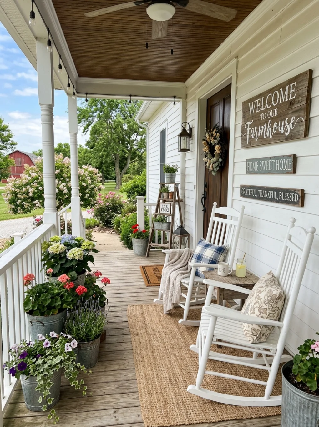 Farmhouse-Style Spring Porch Decorating
