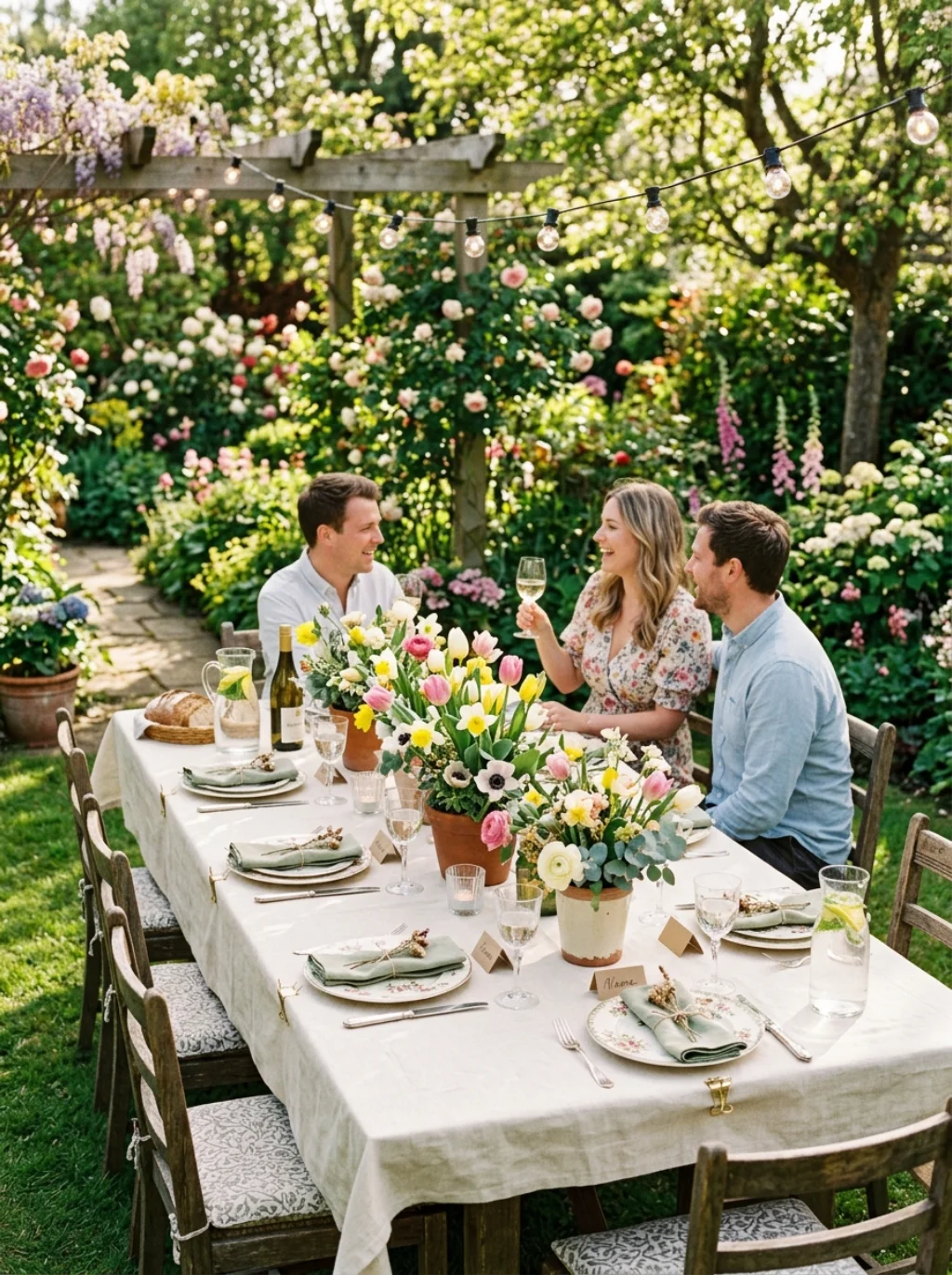 Outdoor Spring Table Setting Ideas for Garden Parties