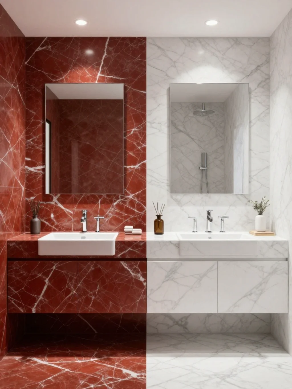 Red Marble Vs White Marble: Kaunsa Behtar Hai Bathroom Ke Liye