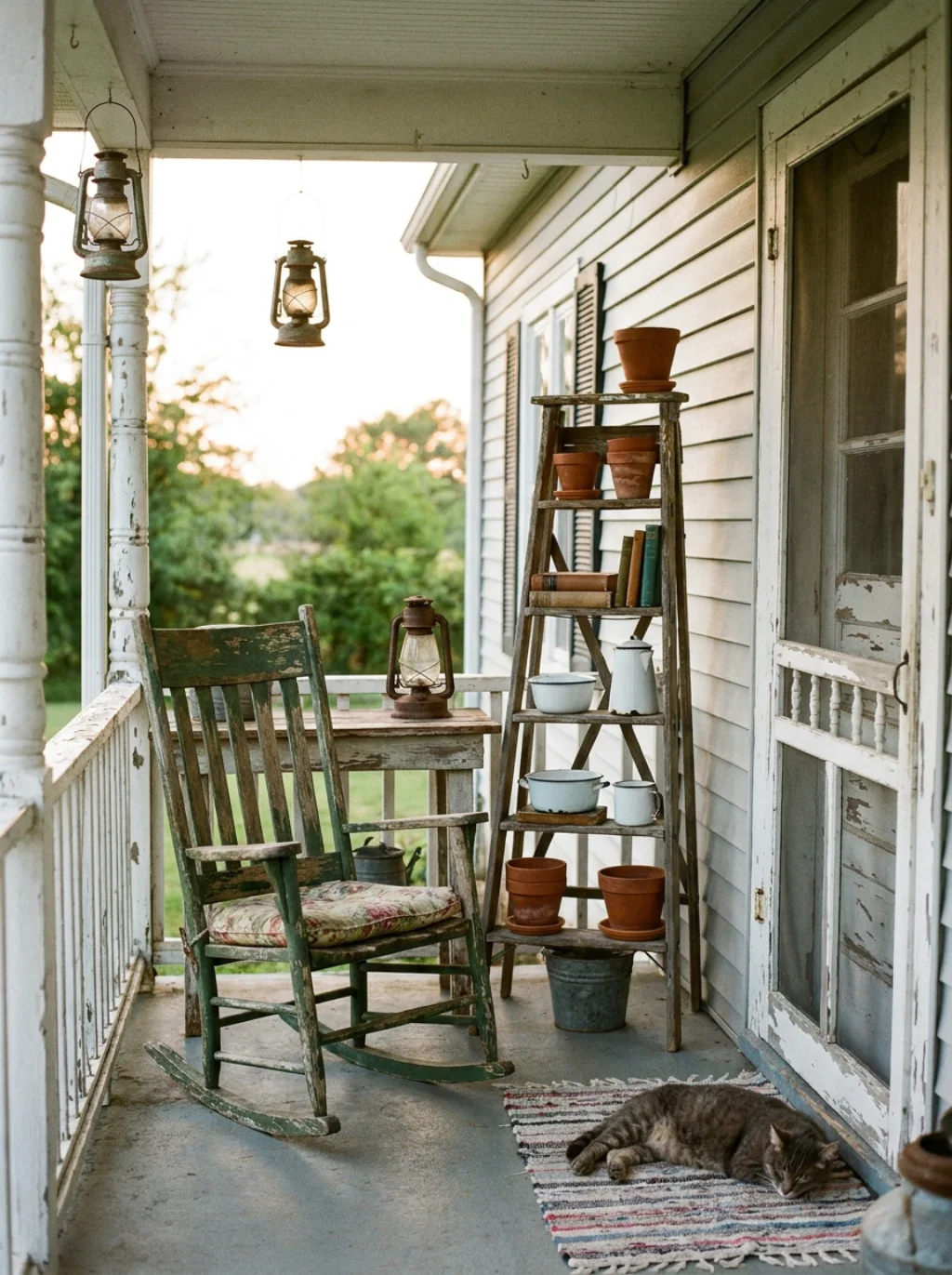 Rustic and Vintage Back Porch Inspiration