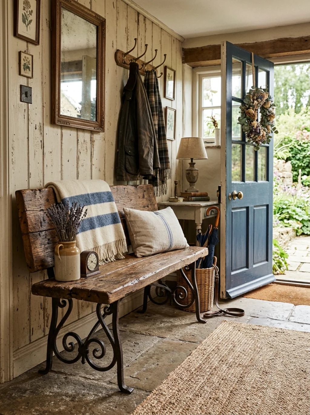 Rustic and Vintage Mudroom Bench Ideas