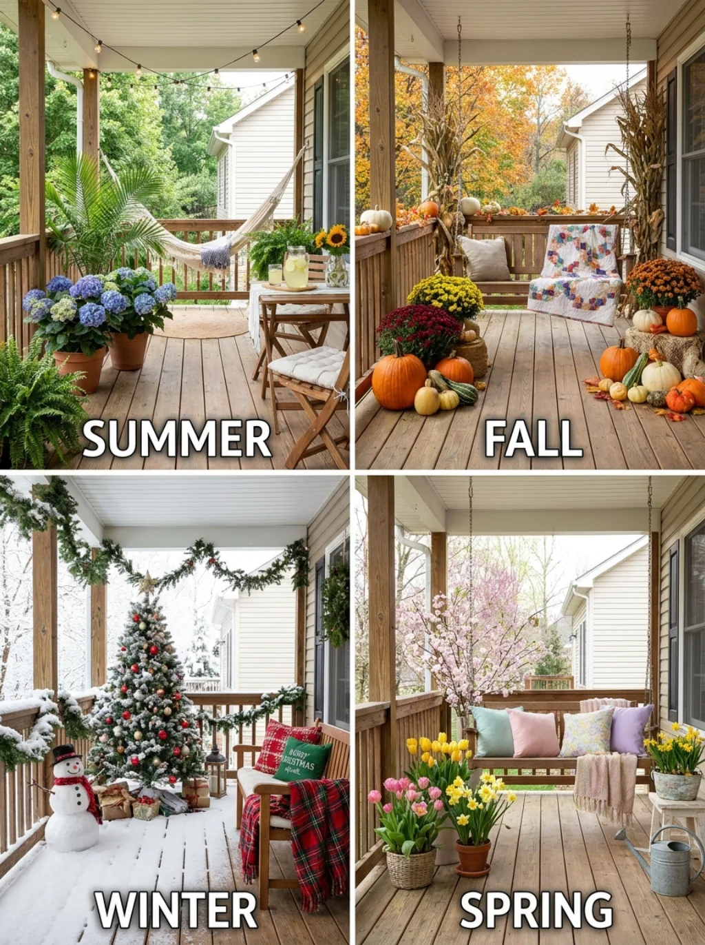 Seasonal Back Porch Decor Ideas (Summer to Winter)