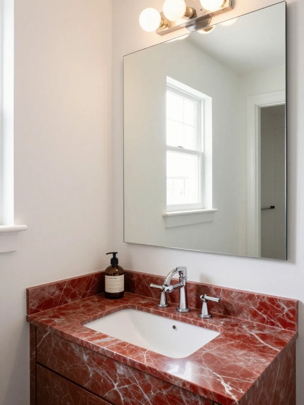 Small Bathroom Mein Red Marble Kaise Use Karein