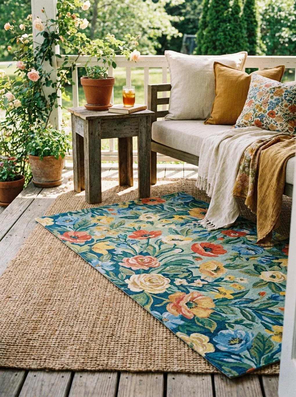 Spring Porch Rugs and Textiles