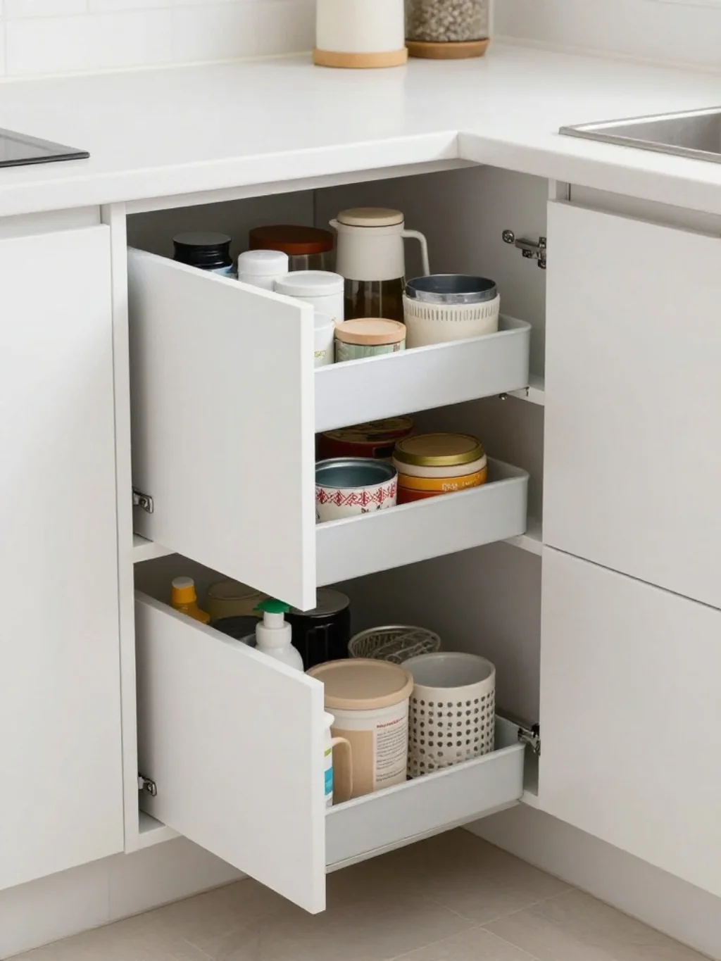 Storage Solutions for a Clutter-Free White Kitchen