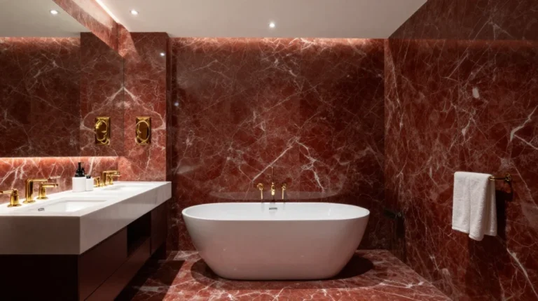 16 Red Marble Bathroom Design: Luxury, Elegance Aur Timeless Beauty Ka Perfect Combination